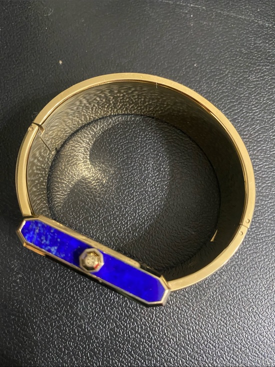 Tory Burch Gold Tone Watch with Blue Lapis Bezel Limited Edition 136/500